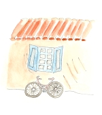 Bicycle in Provence Watercolor Image